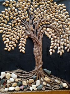 Elegant handmade decorative wooden wall art with intricate floral carving