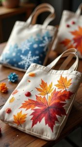 “Handmade fabric tote bags with custom embroidery”