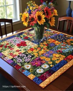 Cozy hand-stitched blanket made with love and care”