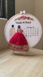 “Beautiful homemade wedding gift set made with sewing techniques”