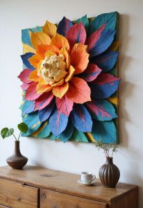 Beautiful handmade paper flower bouquet in pastel colors